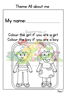 Home 2024 All about me theme activities + theme chart