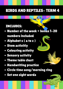 Home Reptiles/birds term 4