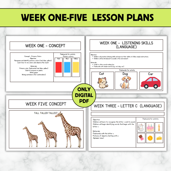 Week 1 – 5 lesson plans Grade RR - ECD resources for all
