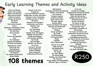 Home Early Learning Themes and Activity ideas 108 themes